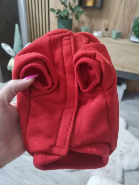 Červená mikina pro psa s nápisem I WOOF YOU! 2