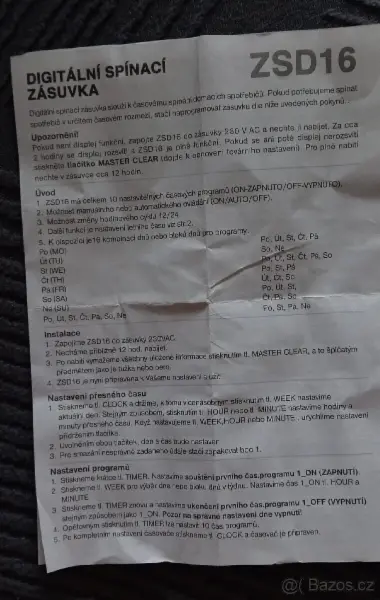Digitální spínací časovač ZSD16 3