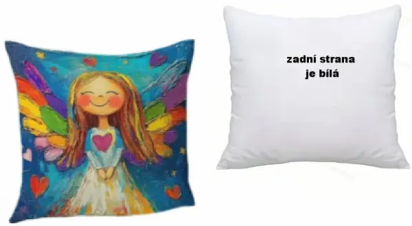 Povlak na polštář: milý anděl s barevnými křídly 4