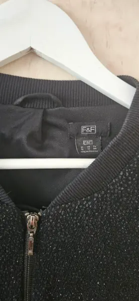 Černá třpytivá bomber bunda F&F 3