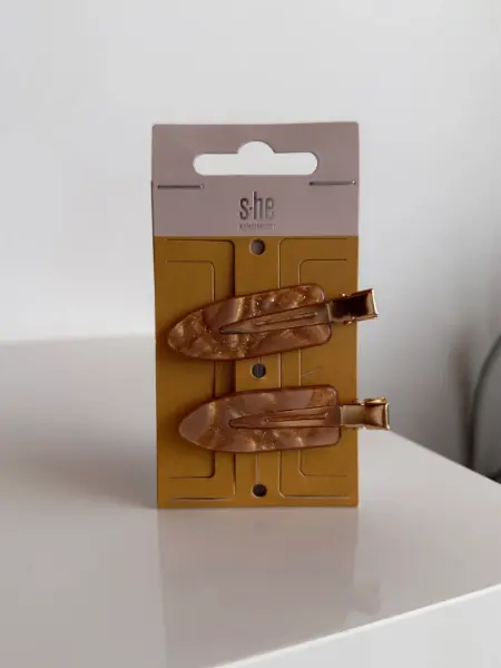 Elegantní sponky do vlasů hnědé a zlaté She-colour&sty 3