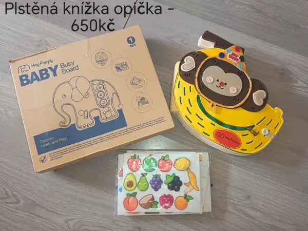 Plstěná knížka Busy Board - slon nebo opička 2