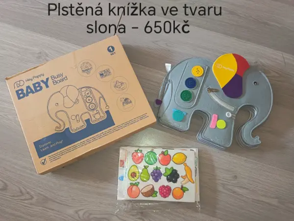 Plstěná knížka Busy Board - slon nebo opička