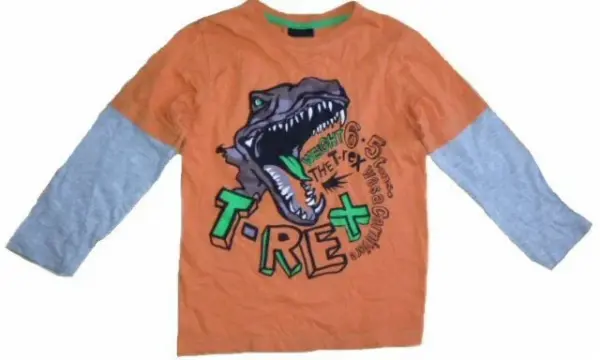Oranžové dino triko / T- rex, vel. 5 let