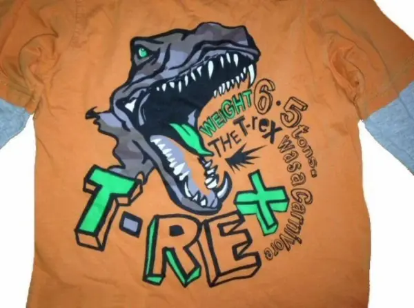 Oranžové dino triko / T- rex, vel. 5 let 2