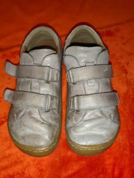 Dětské kožené Barefoot boty na suchý zip, 35