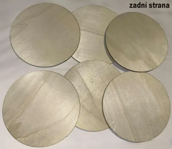 Set: 6x dřevěné podtácky na hrnek, krémová kočka 6