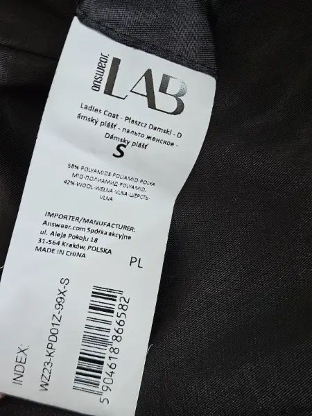 Černý vlněný trench coat 4