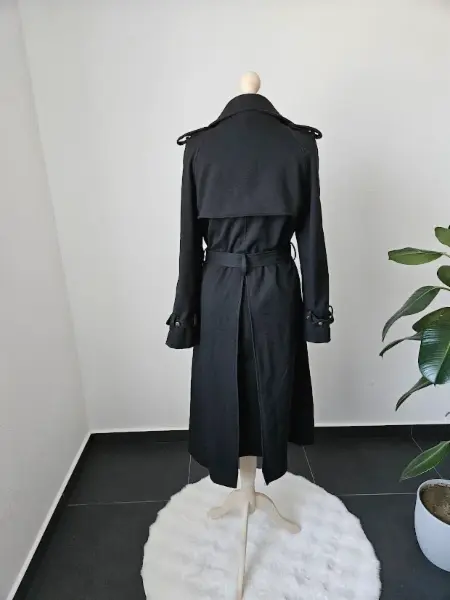 Černý vlněný trench coat 2