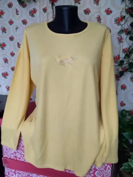 Žlutý svetřík s leopardem XXL-XXXL