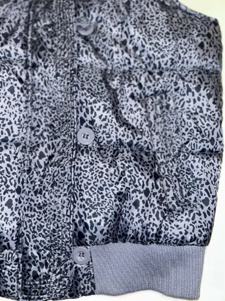 Dámská modrá vesta, vzor leopard, s kapucou, vel. 40 4