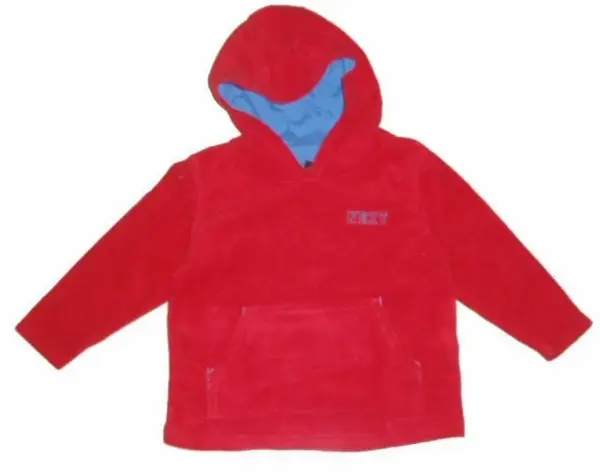 Červená fleece chlapecká mikina next, kapuca, vel. 2-3 roky