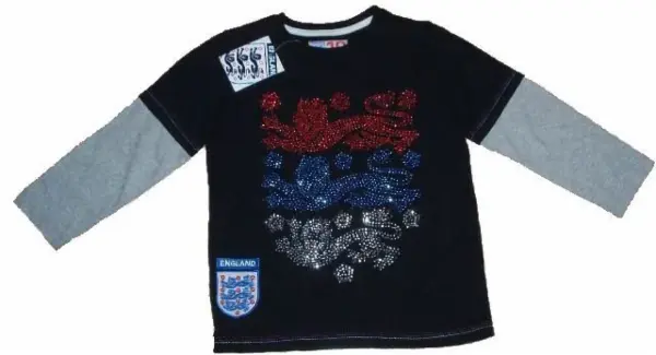 Nápadné triko se třpytivým znakem England, vel. 3 roky