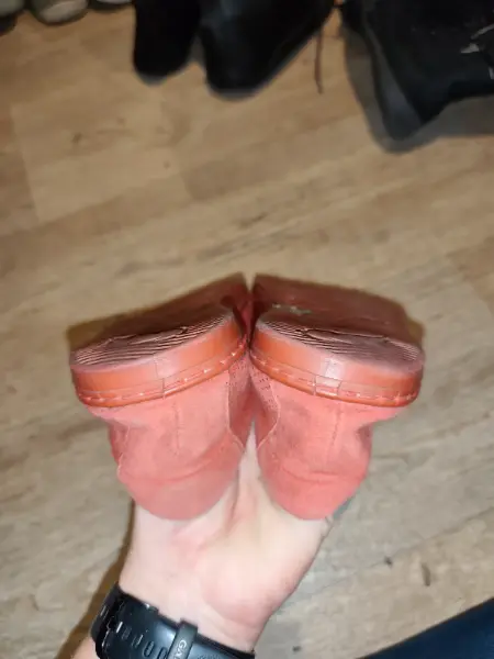 Červené semišové boty Barefoot Peerko 39 7