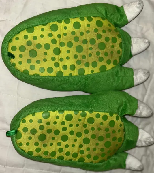 Zelené dino vtipné a hřejivé papuče, vel. 32/33 4