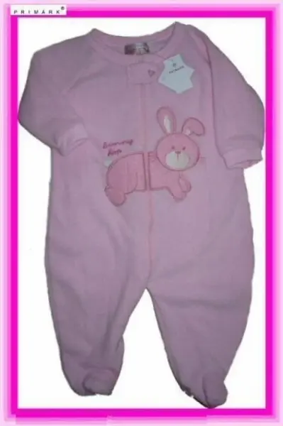 Zajíčkový hřejivý růžový fleece overal, vel. 0-3m 3