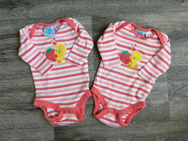 2x Dětské body Looney Tunes Tweety, vel. 50/56