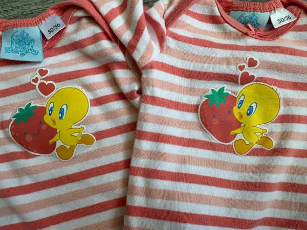 2x Dětské body Looney Tunes Tweety, vel. 50/56 3