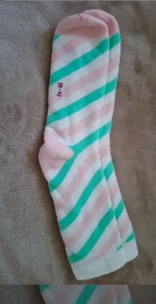 Pruhované ponožky růžovo-zelené