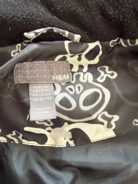 Dětský zimní set H&M s motivem lebek, vel. 92 2