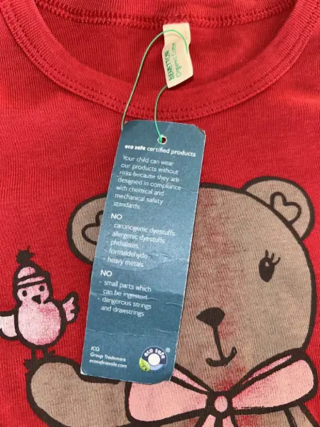 ČERVENÉ dívčí triko, medvídek, Benetton, vel. 3-4y 2