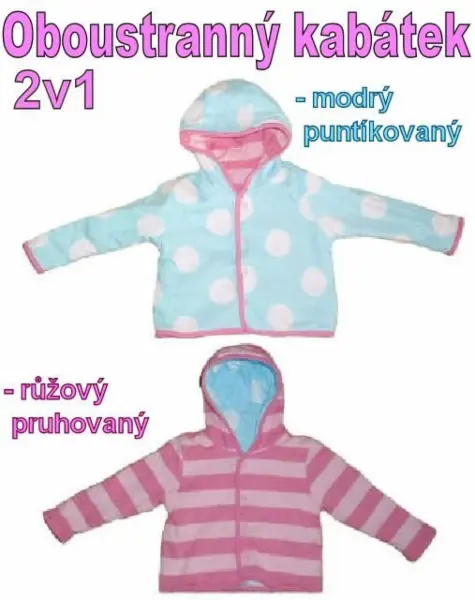 Oboustranná bunda /kabát/: pruhy nebo puntíky, 6-9m