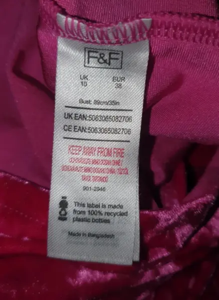 Dámské růžové sametové body F&F 7