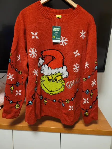 Vánoční svetr Grinch červený vel.S a XL