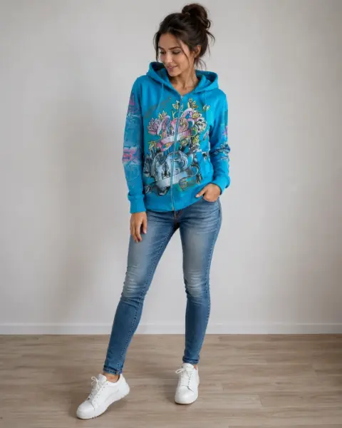 Dámská tyrkysová mikina * EdHardy * v.S
