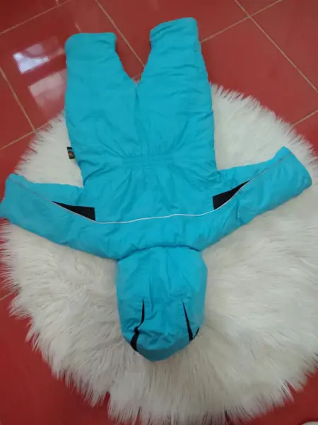 Dětská zimní kombinéza s medvídkem, světle modrá 2