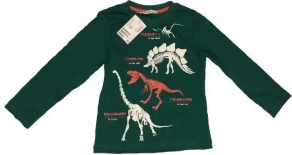 ZELENÉ chlapecké dino triko, 2-4y