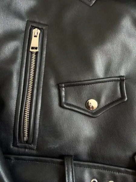 Černá koženková bunda Zara 5