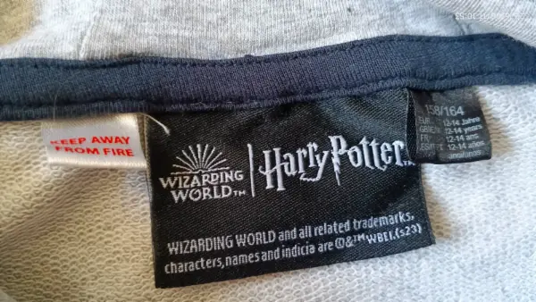 Šedá mikina s kapucí Harry Potter 2