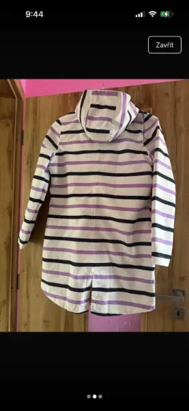 Dámský pruhovaný kabátek s kapucí 2