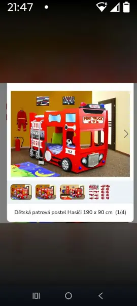 Prodám dětskou patrovou postel hasičskou 