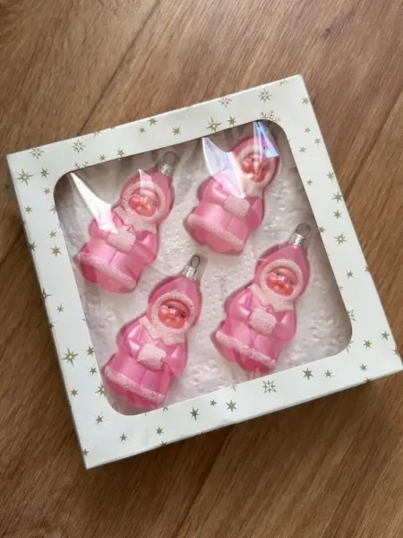 Vánoční růžové ozdoby na stromek na pověšení pro holčičky 2