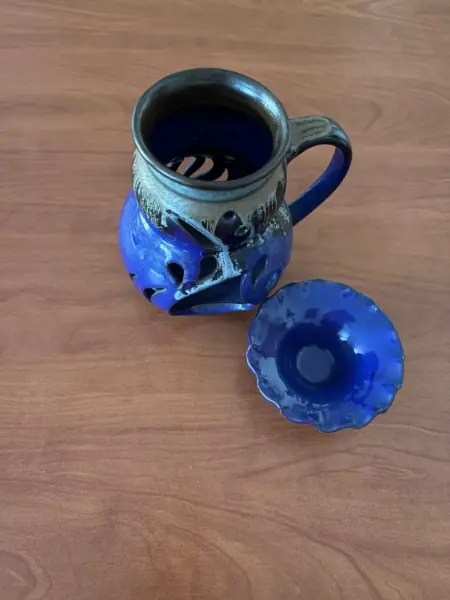 Keramická aromalampa modrá 4