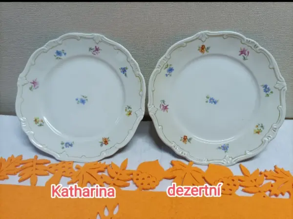 Porcelánové dezertní talíře Weimar Katharina 2
