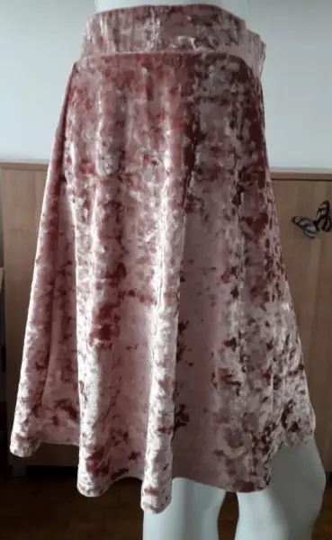 Dámská sametová sukně, růžová