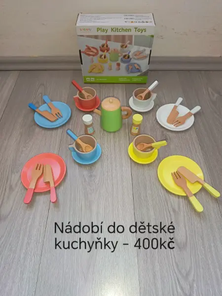 Dřevěné hračky pro děti - čajové sady, jídlo, mixér 11