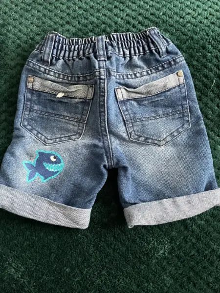 Dětské džínové kraťasy Kiki & Koko s potiskem, vel. 98 2