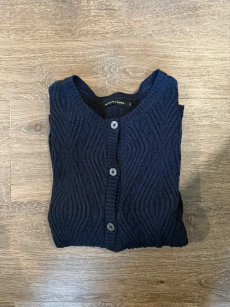 Tmavě modrý vlněný kardigan Monoprix Femme 3
