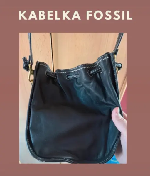 Černá kožená kabelka Fossil