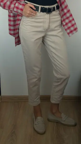 Béžové džíny RICH STAR Mom střih