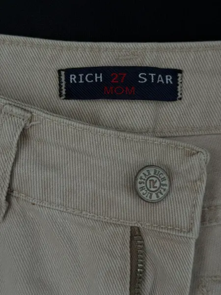 Béžové džíny RICH STAR Mom střih 4