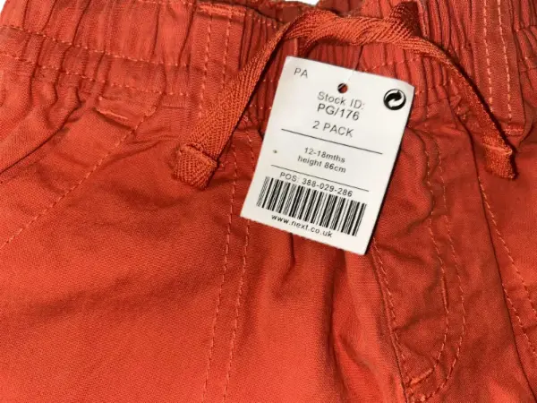 Oranžové plátěné kraťasy pro chlapečka, vel.12-18m 4