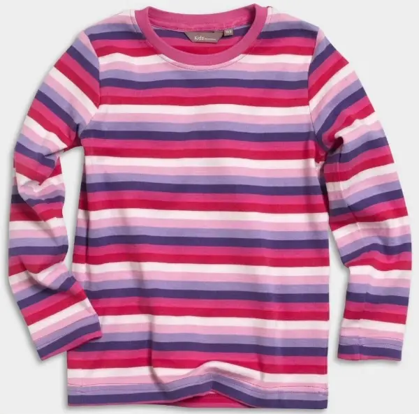 Růžové - fialové pruhované tričko Lindex, 12-18 m
