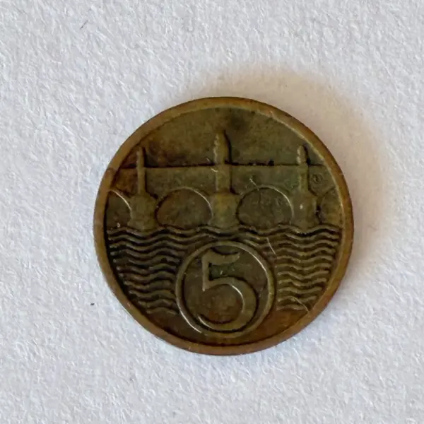 Československá mince 5 hal 1931