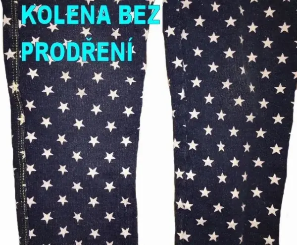 Tmavě modré strečové džíny-kalhoty-džegíny, hvězdy, 5-6y 4