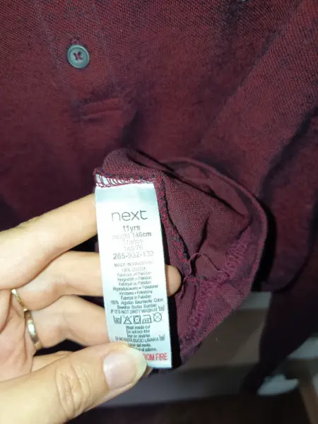 Dětské vínové tričko Next s dlouhým rukávem 6